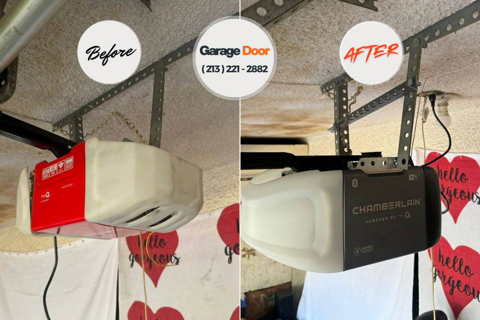 Before and after: garage door repair Brentwood, PA